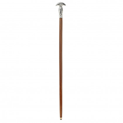 Toscano - Dobule Hook Knob Handle Walking Stick in Chrome Capstick/Hardwood