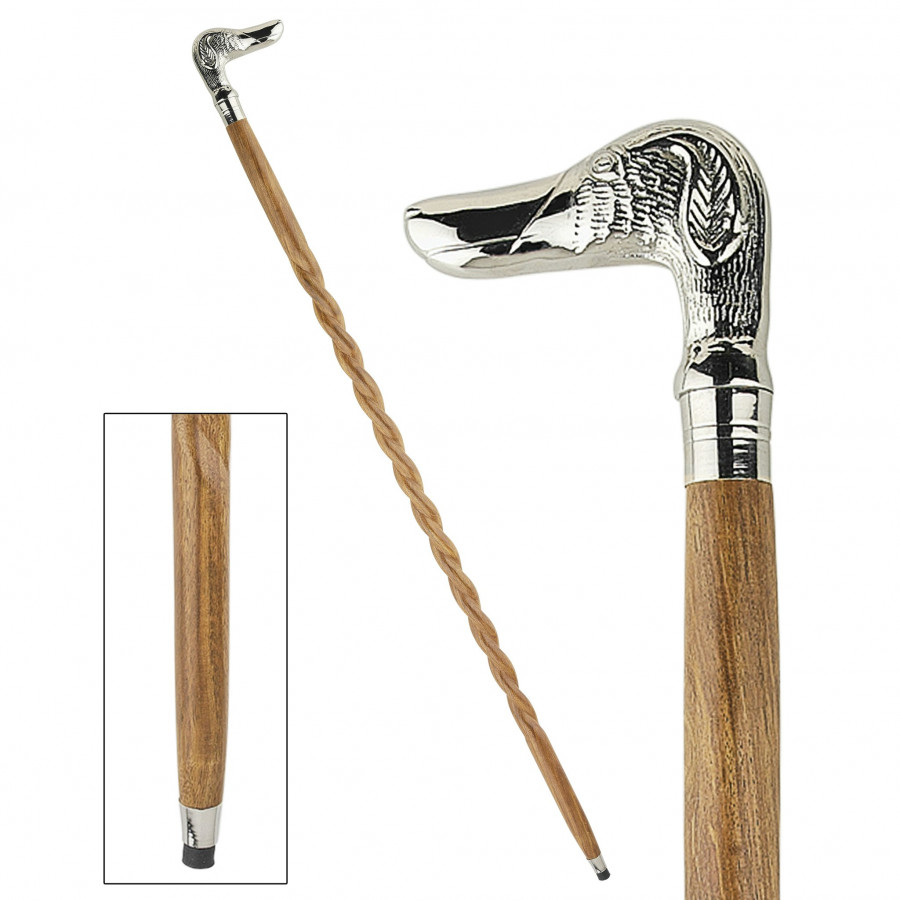 Toscano - Empress Dog, Man's Best Friend Walking Stick in Chrome Capstick/Hardwood