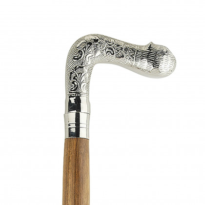 Toscano - Empress Sly Cat Walking Stick in Chrome Capstick/Hardwood