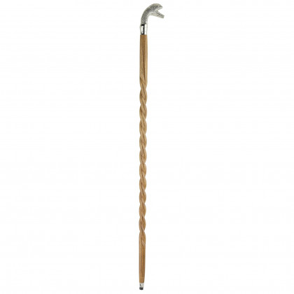 Toscano - Empress Slithering Snake Head Walking Stick in Chrome Capstick/Hardwood