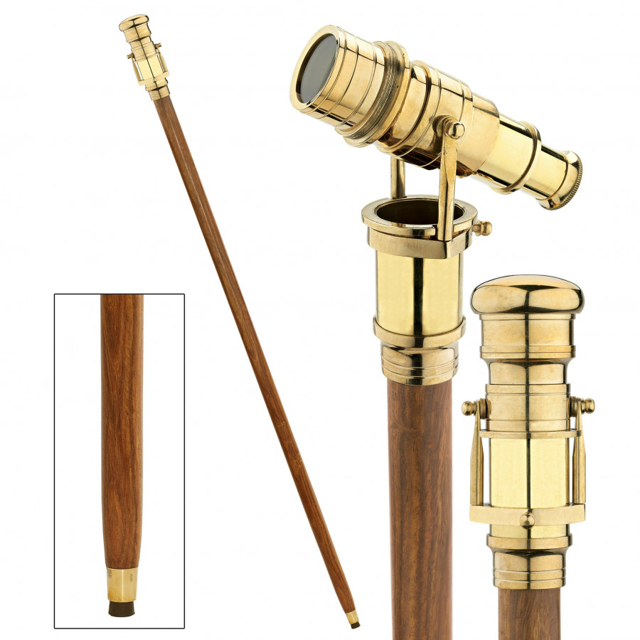 Toscano - Lord Nelson Walking Stick in Brass Capstick/Hardwood