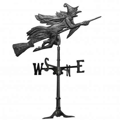 Toscano Windblown Wicked Witch Weathervane - Roof Mount