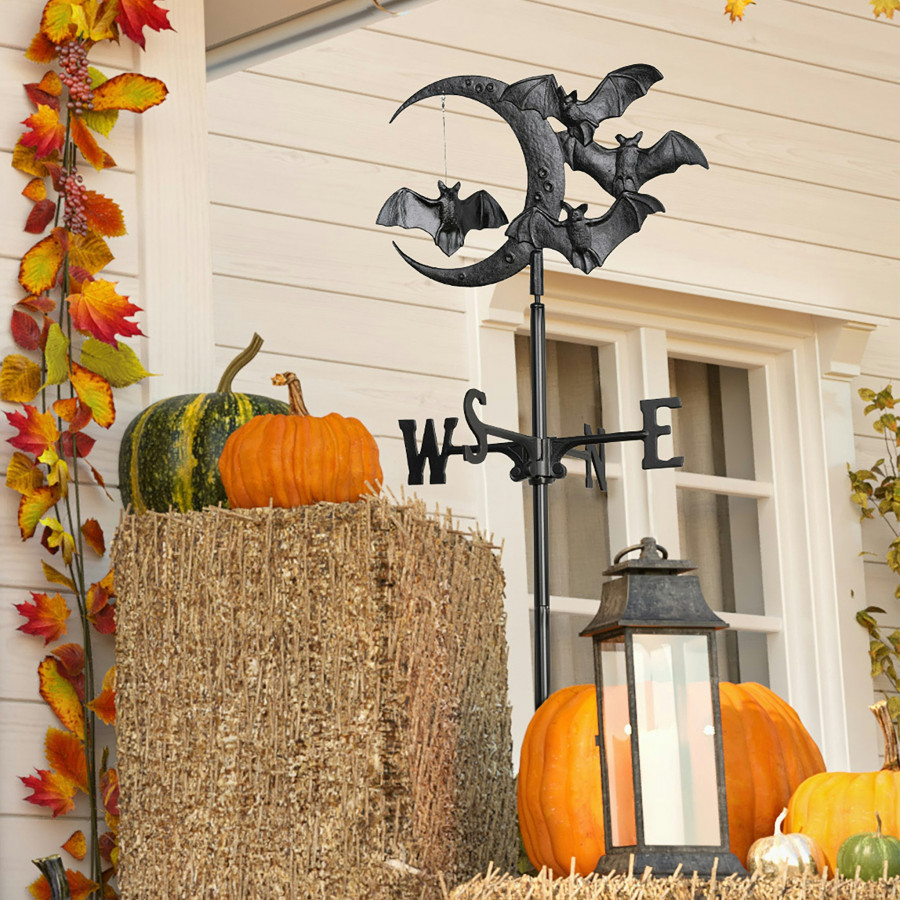 Toscano - Crescent Moon Vampire Bats Weathervane