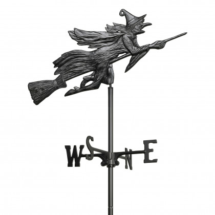 Toscano Windblown Wicked Witch Weathervane - Garden Stake
