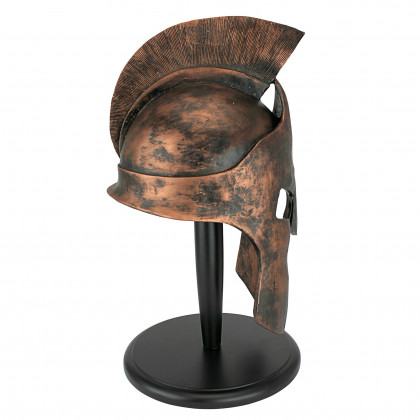 Toscano - Greek Spartan on Museum Mount Helmet Statue