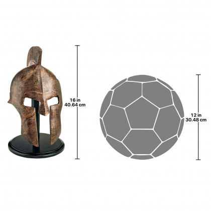 Toscano - Greek Spartan on Museum Mount Helmet Statue