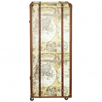 Toscano - Vintage World Map Cocktail Bar Chest