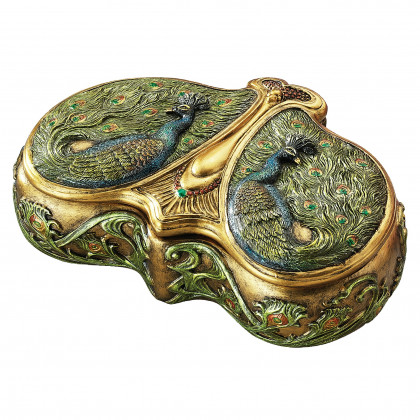 Toscano - Art Nouveau Twin Peacock Jewel Box