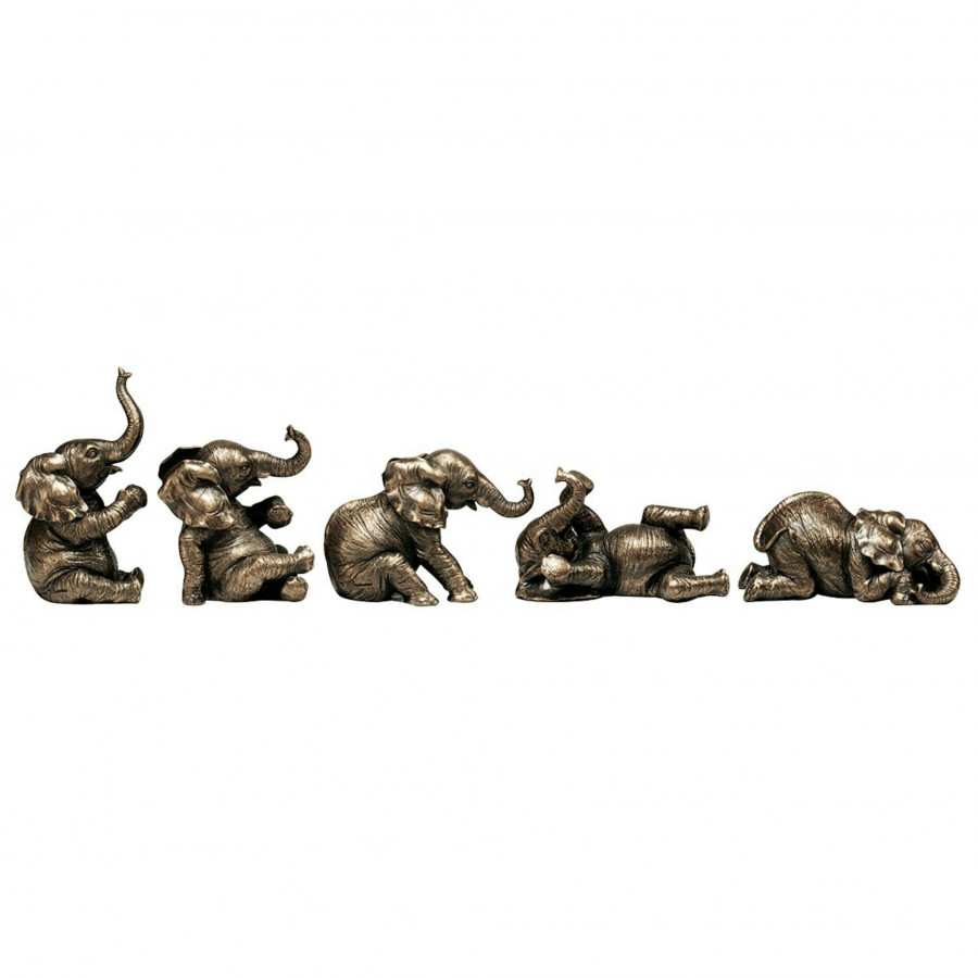 Toscano - Five Playful Pachyderms Elephant Statue Set