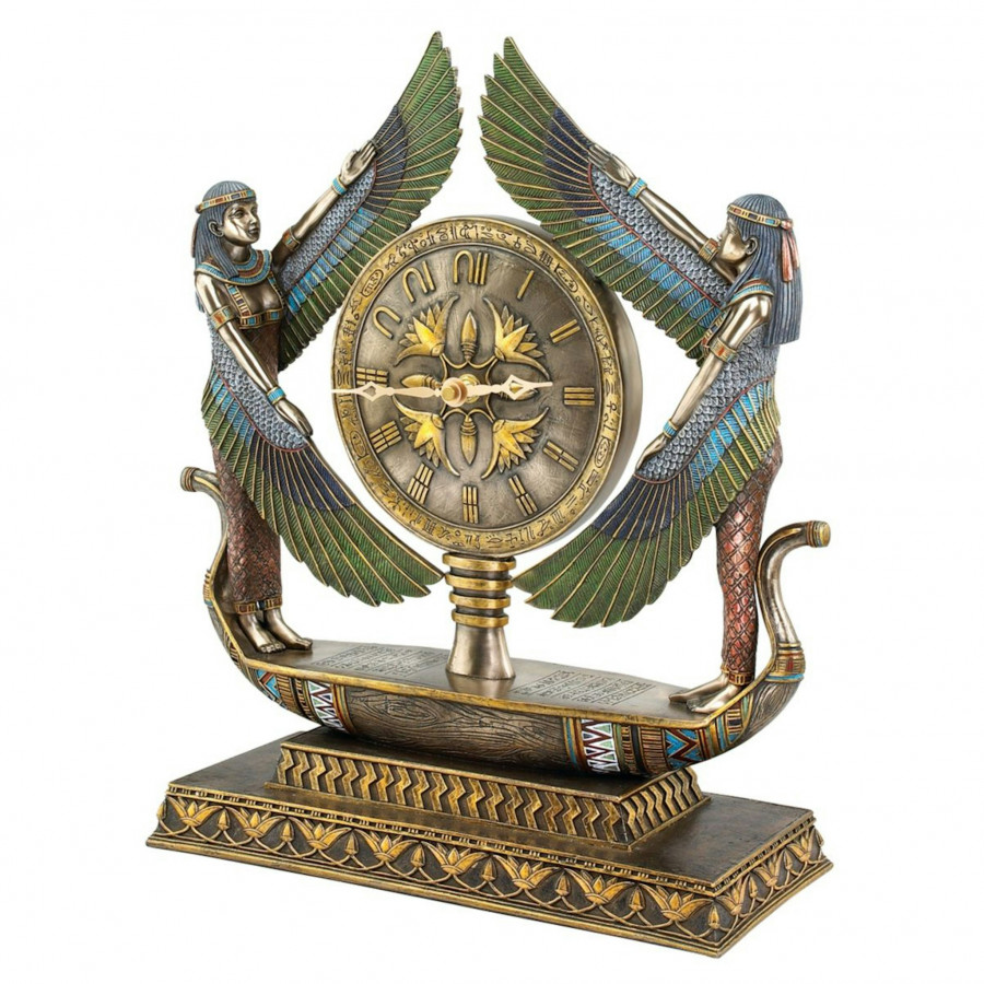 Toscano - Wings of Isis Egyptian Revival Sculptural Clock