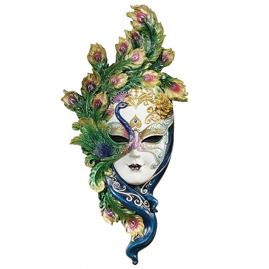 Toscano - Peacock Mask of Venice Wall Sculpture