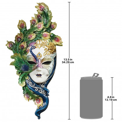 Toscano - Peacock Mask of Venice Wall Sculpture
