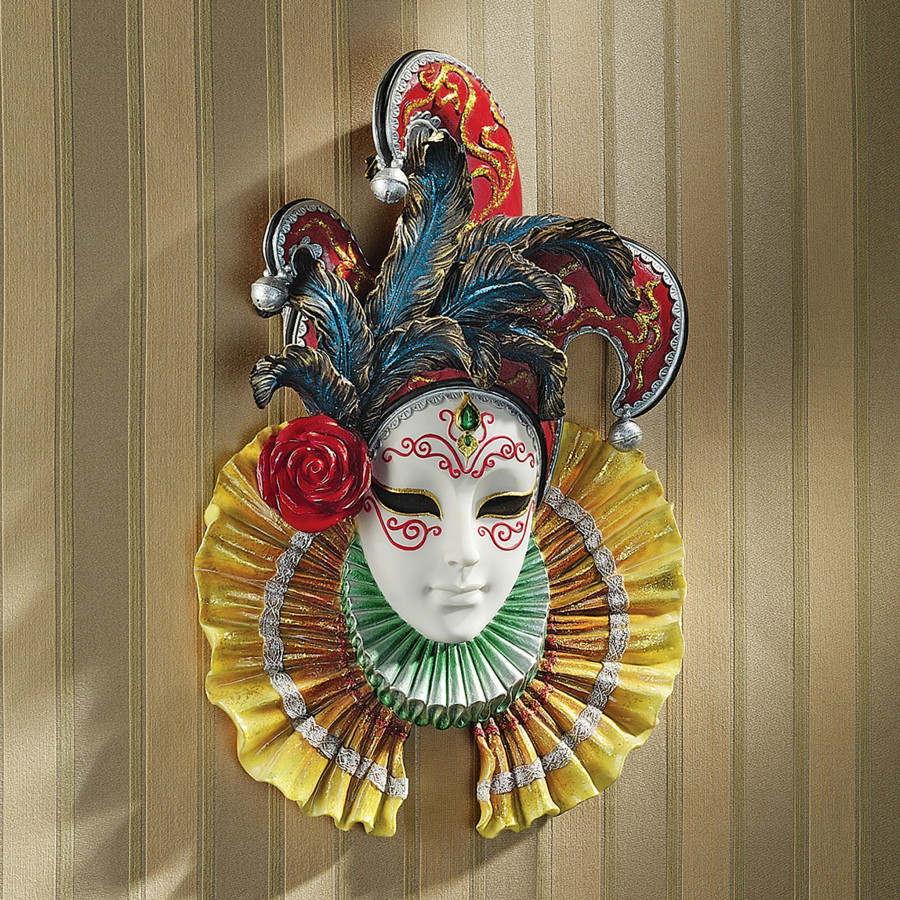 Toscano - Colombina Jester Venetian Mask Wall Sculpture