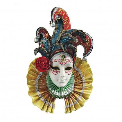 Toscano - Colombina Jester Venetian Mask Wall Sculpture