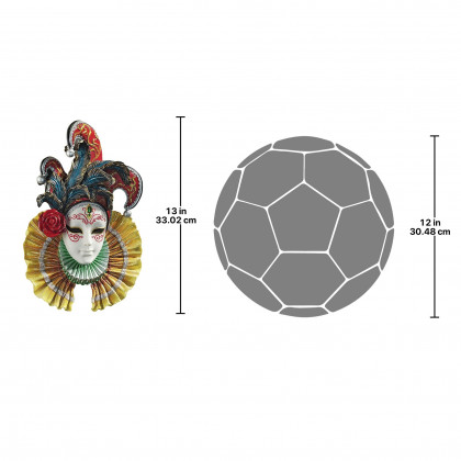 Toscano - Colombina Jester Venetian Mask Wall Sculpture
