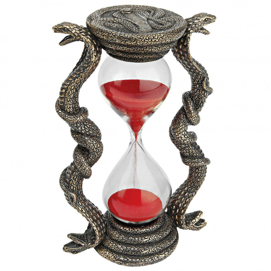 Toscano - Egyptian Cobra Goddess Sand Timer Hour Glass Statue