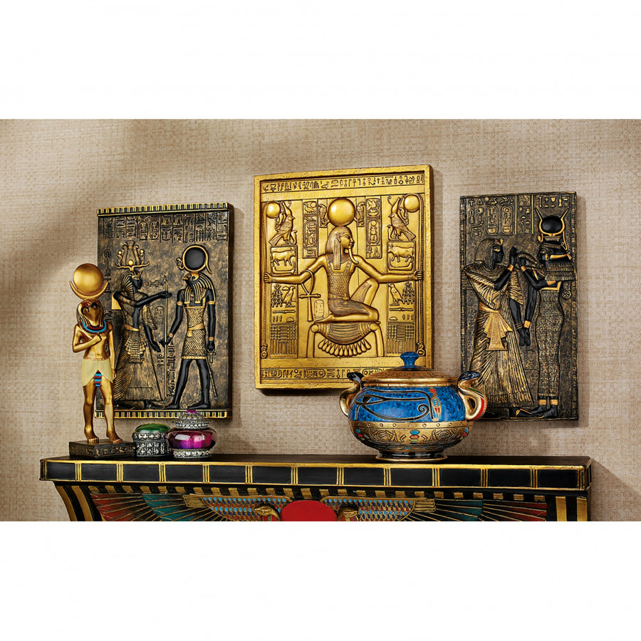 Toscano - Set of 3 Egyptian Temple Stele Wall Plaque