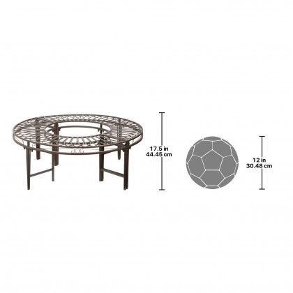Toscano - Gothic Roundabout Garden Bench in Steel