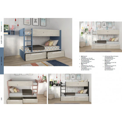Trasman 4.1 Series Reversible Bunk Bed with Drawers - 90x200cm