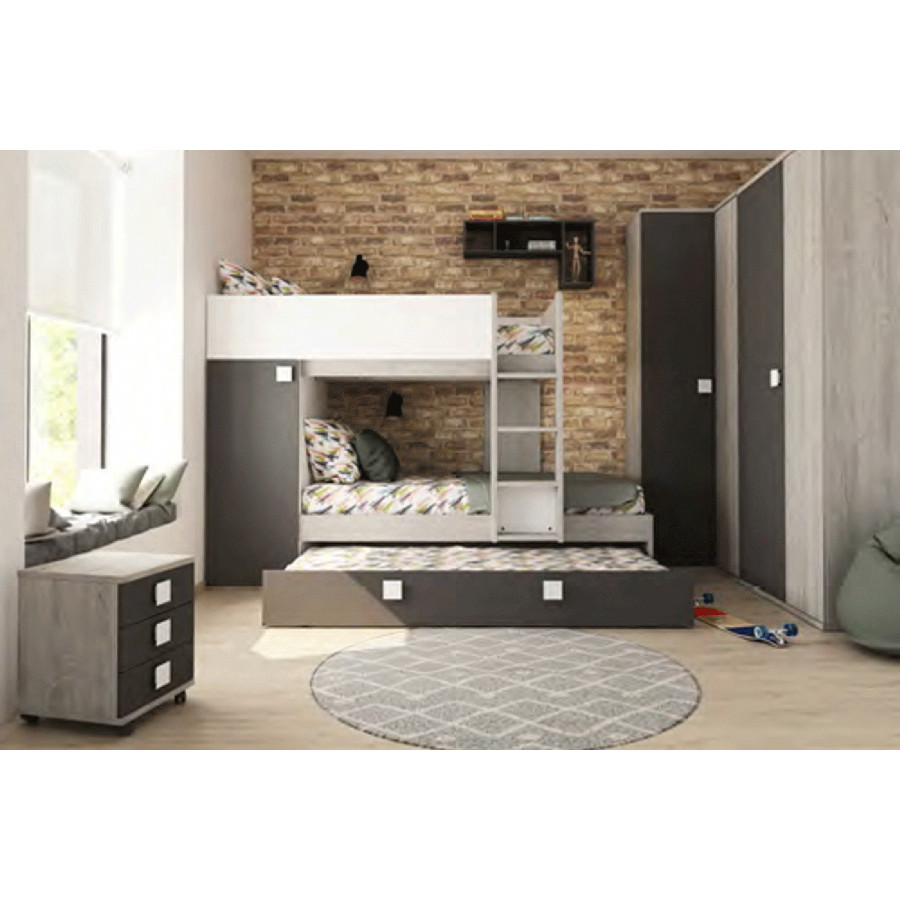 Trasman - Bo 7 Reversible Bunk Bed with Pullout Bed in 90x190cm