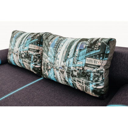 UA Collection - Broadway Pillow Top Arms Convertible Sofa Bed in Gray, Fabric