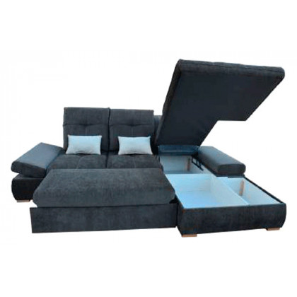 UA Collection Estero 2-Piece Left Facing Sectional with Bed and Storage - Dark Gray, Fabric