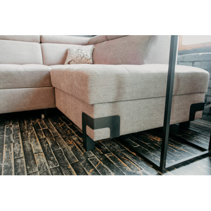 UA Collection Garda 2-Piece Left Facing Sectional with Bed and Storage - Light Gray, Fabric
