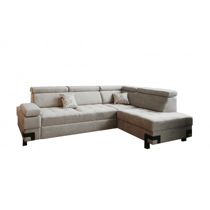 UA Collection Garda 2-Piece Right Facing Sectional with Bed and Storage - Light Gray, Fabric