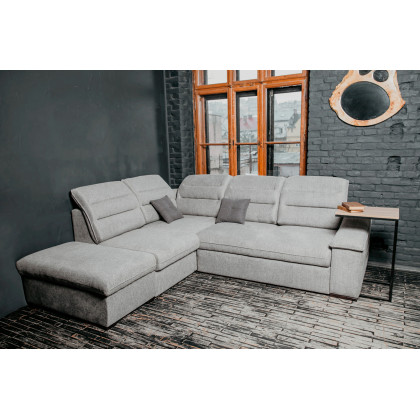 UA Collection Oliver 3-Piece Right Facing Sectional with Bed and Storage - Light Gray, Fabric
