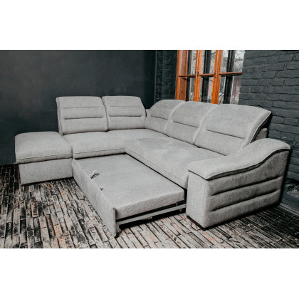 UA Collection Oliver 3-Piece Right Facing Sectional with Bed and Storage - Light Gray, Fabric