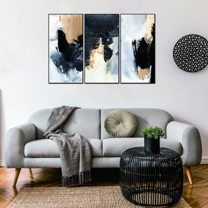 Whiteline - Inez 3-Piece Canvas Wall Art in Multicolor