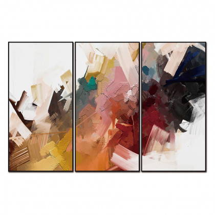 Whiteline - Luz 3-Piece Canvas Wall Art in Multicolor