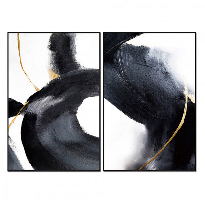 Whiteline - Nero 2-Piece Canvas Wall Art in Multicolor