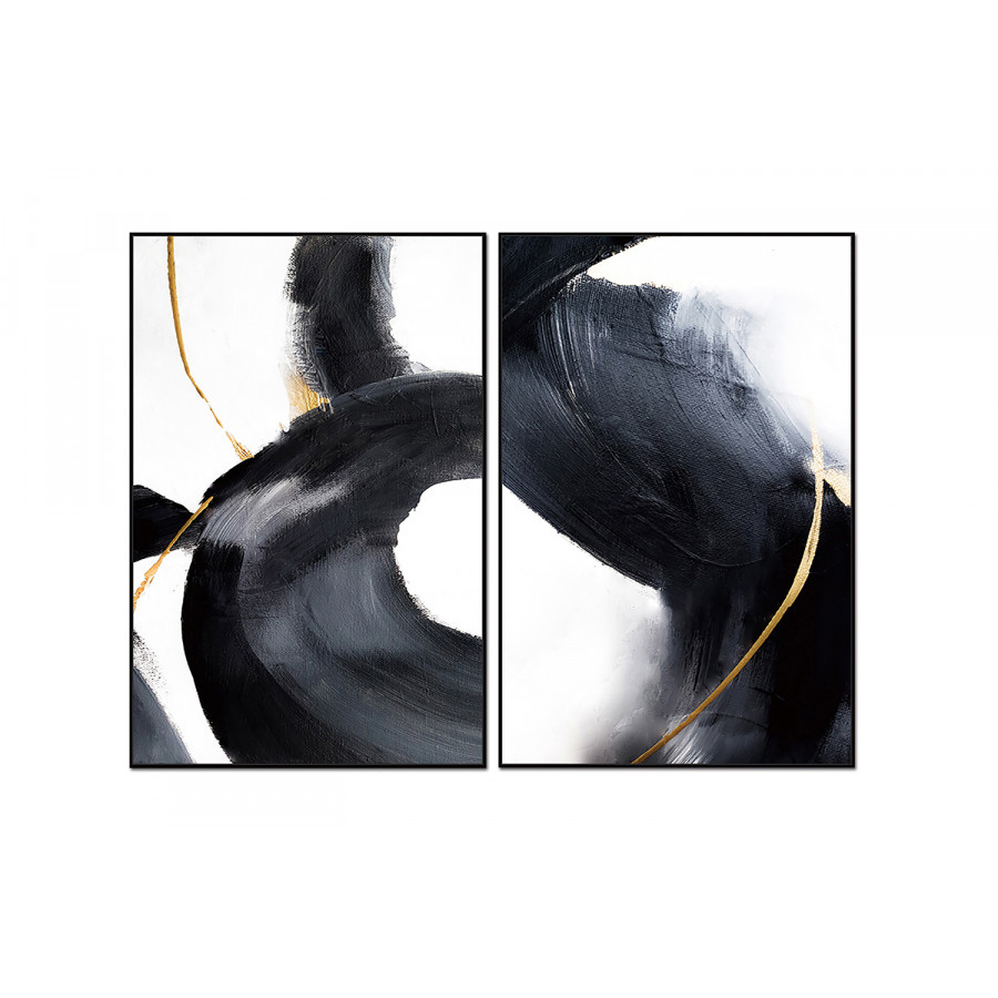 Whiteline - Nero 2-Piece Canvas Wall Art in Multicolor