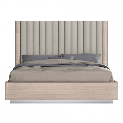 Whiteline Waves King Size Bed - Beige
