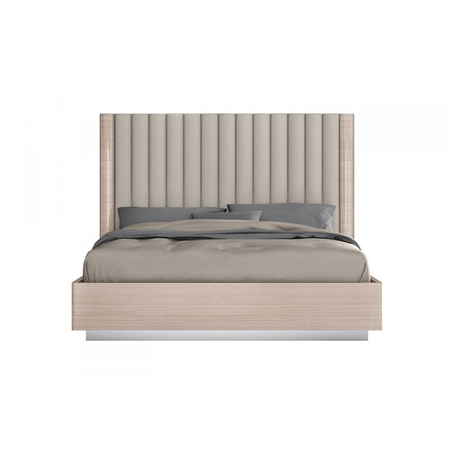 Whiteline Waves King Size Bed - Beige