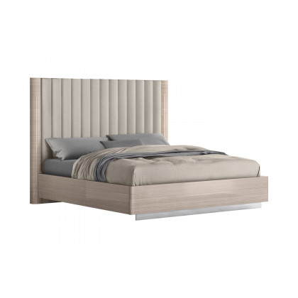 Whiteline Waves King Size Bed - Beige