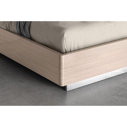 Whiteline Waves King Size Bed - Beige