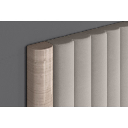 Whiteline Waves King Size Bed - Beige