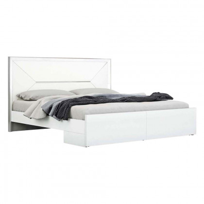 Whiteline Navi Queen Size Bed - White