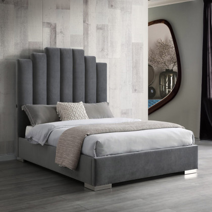 Whiteline Jordan Queen Size Bed - Gray