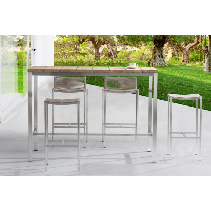 Whiteline - Stone Outdoor Barstool in Taupe