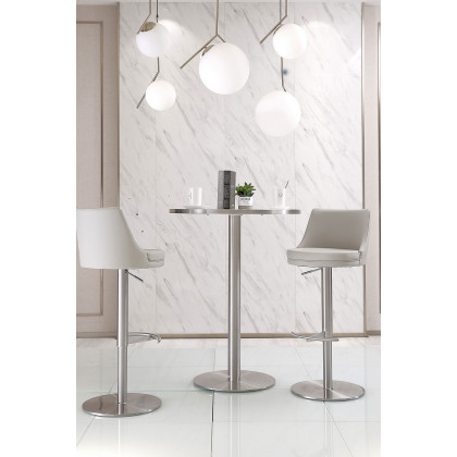 Whiteline Carter Barstool - Light Gray/Silver
