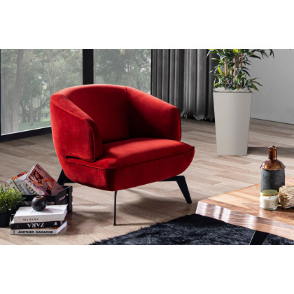 Whiteline - Mersin Accent Chair in Red Fabric