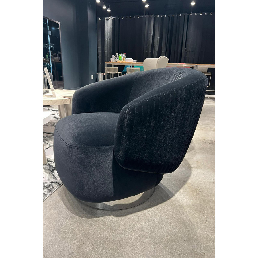 Whiteline Erzin Swivel Accent Chair - Black