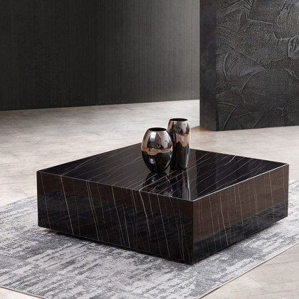 Whiteline Cube Square Coffee Table - Black