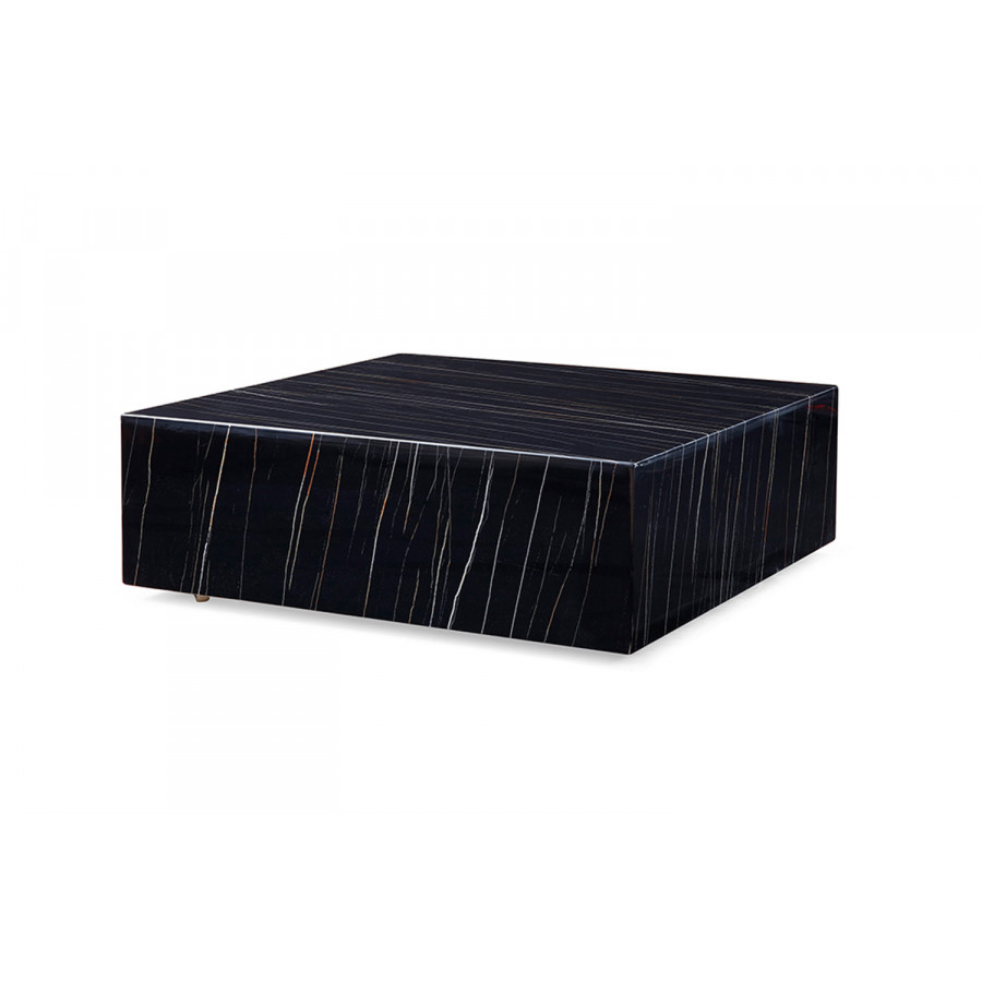 Whiteline Cube Square Coffee Table - Black