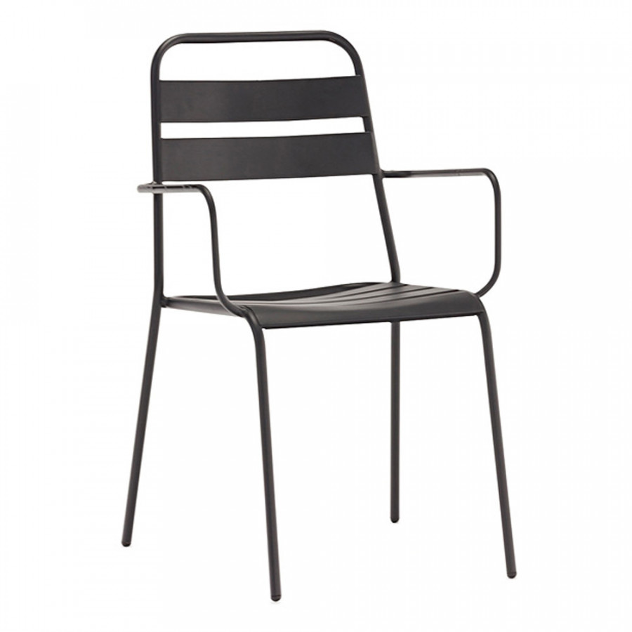 Whiteline - Belle Outdoor Dining Armchair in Gray