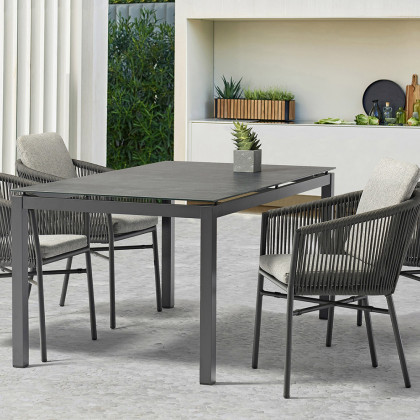 Whiteline - Lynn Outdoor Dining Amrchair in Light Gray