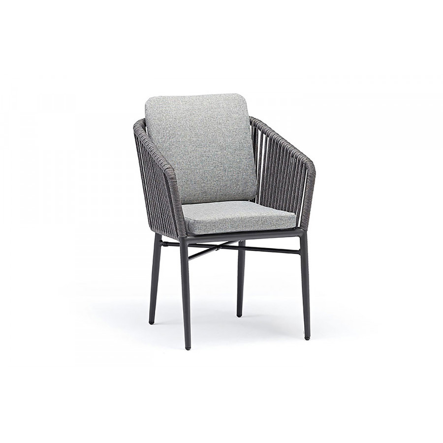 Whiteline - Lynn Outdoor Dining Amrchair in Light Gray